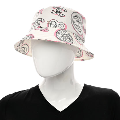 Chanel Cotton CC Print Bucket Hat M White Pink 2 of 7