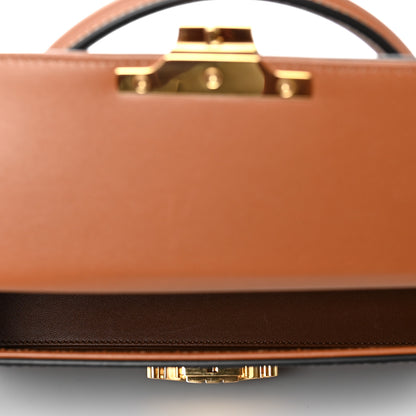 Celine Canvas Calfskin Triomphe Box Top Handle Bag Tan 5 of 9