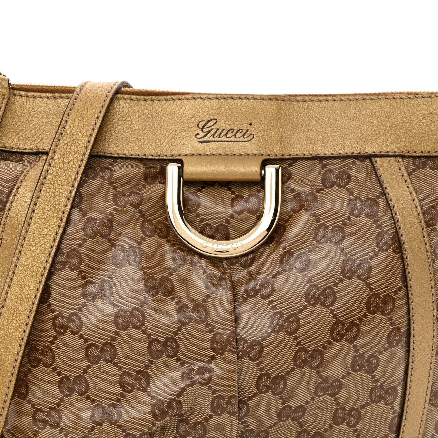 Crystal Monogram Small D Gold Ring Messenger Gold