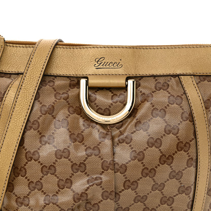 Gucci Crystal Monogram Small D Gold Ring Messenger Gold 8 of 13