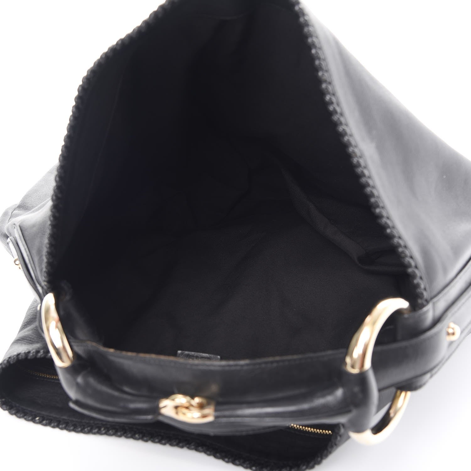 Gucci Calfskin Large Horsebit Chain Hobo Black 5 of 8