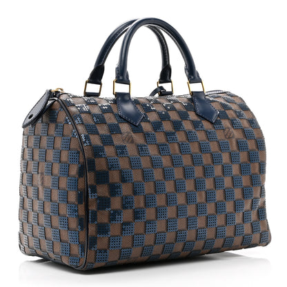 Louis Vuitton Damier Paillettes Speedy 30 Blue 3 of 10