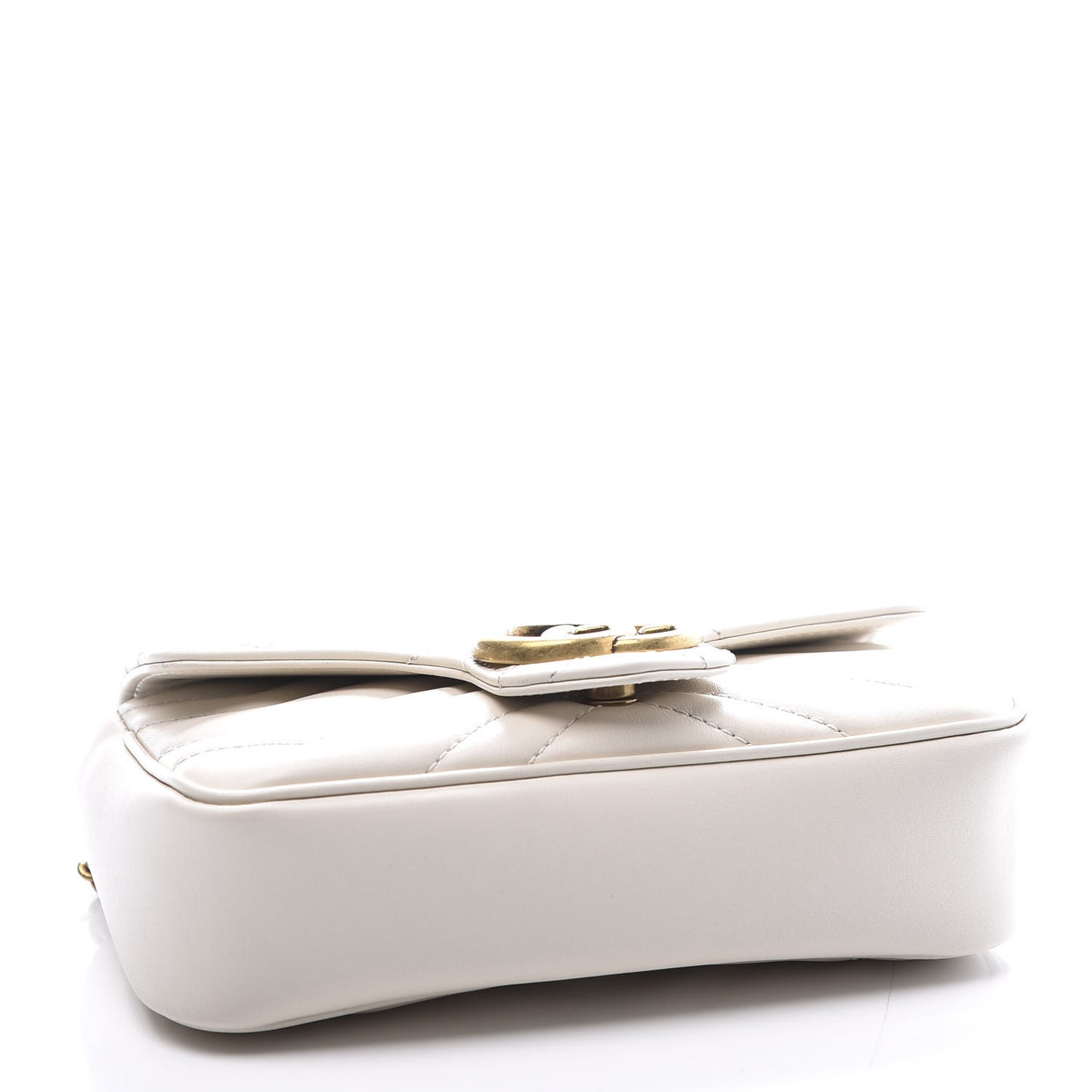 Calfskin Matelasse Super Mini GG Marmont Shoulder Bag White