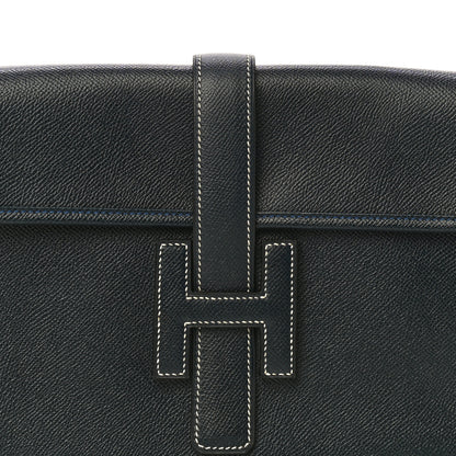 Hermes Courchevel Jige PM Clutch Indigo 6 of 9