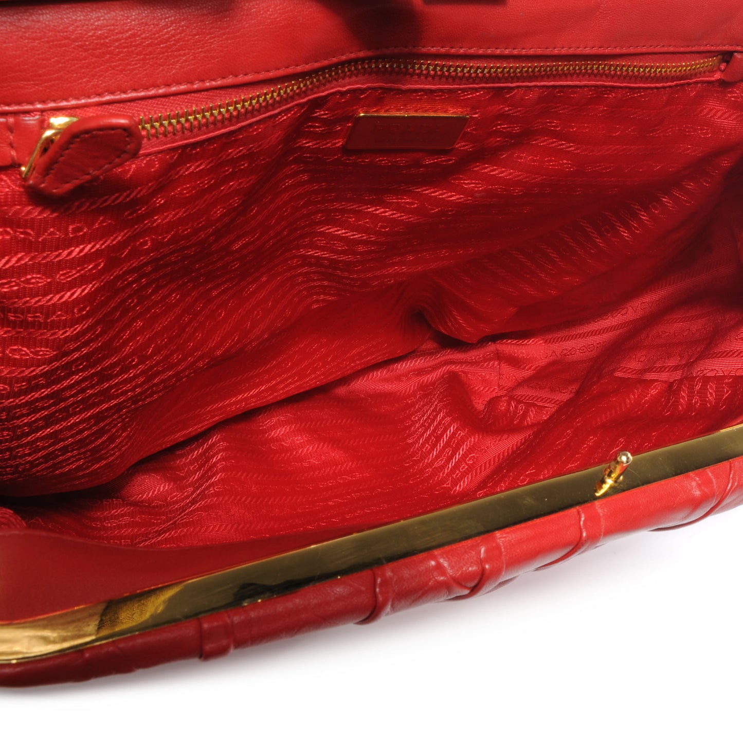 Nappa Gaufre Frame Tote Fuoco
