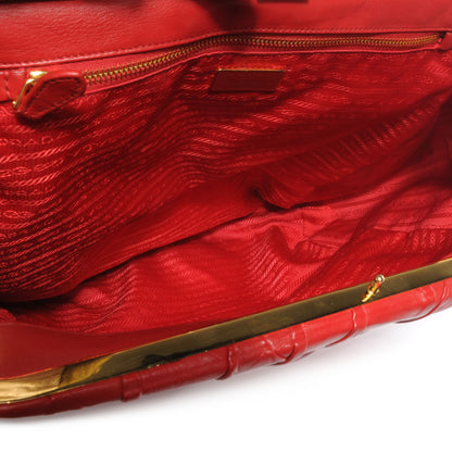 Prada Nappa Gaufre Frame Tote Fuoco 5 of 8