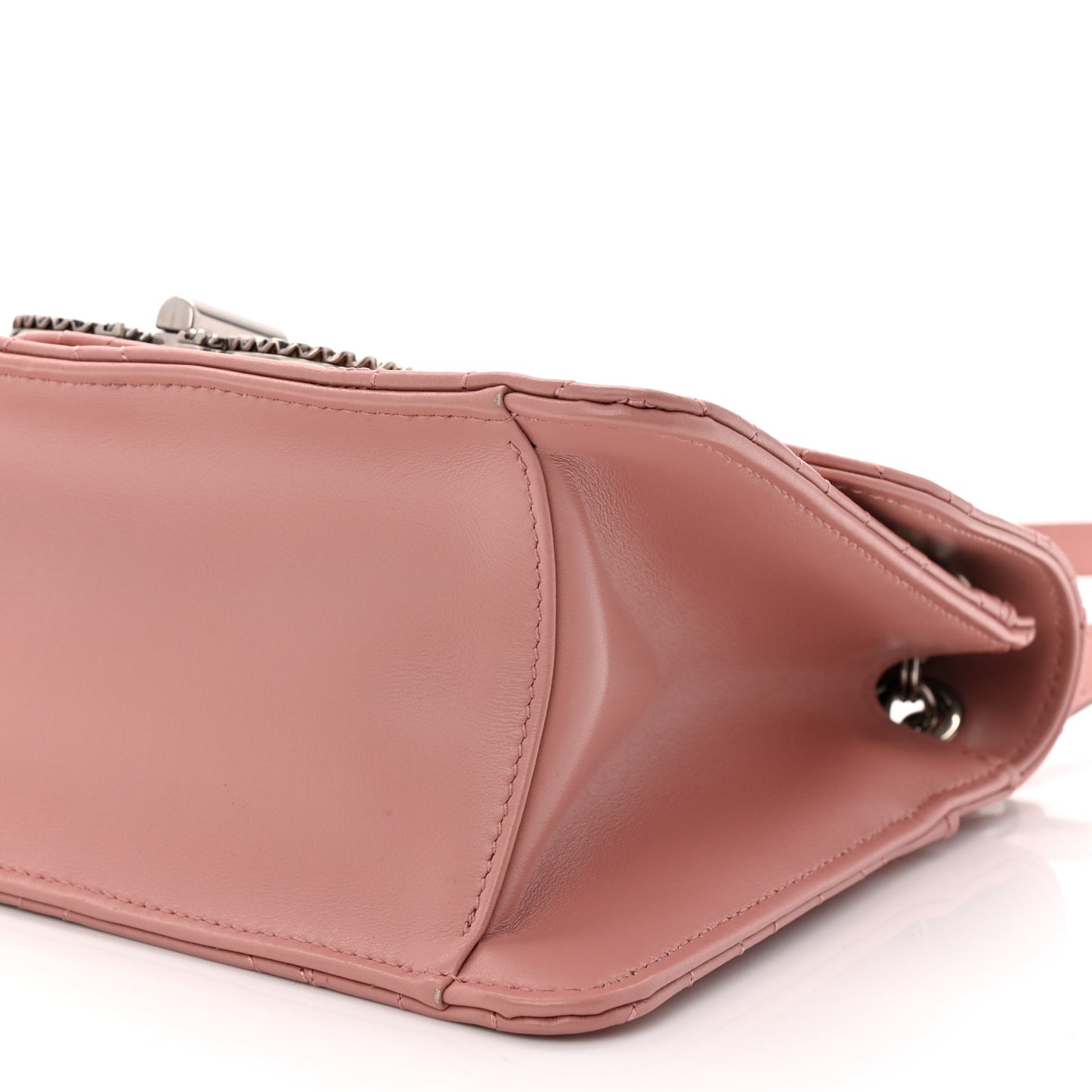 Calfskin Quilted Gancini Flap Bag Antique Rose