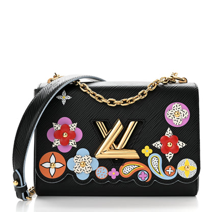 Louis Vuitton Epi Blooming Flowers Twist Shoulder Bag MM Black 3 of 11