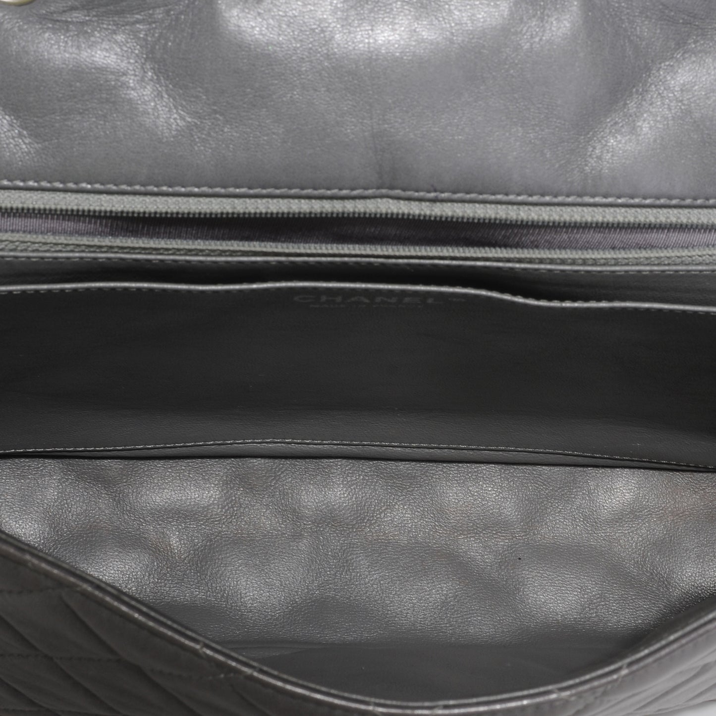 Lambskin Jumbo Single Flap Grey