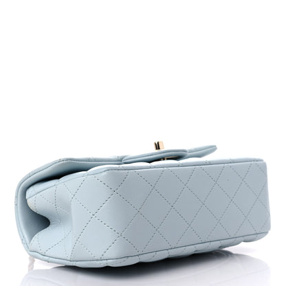 Chanel Lambskin Quilted Mini Top Handle Rectangular Flap Light Blue 4 of 9
