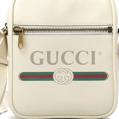 Gucci Grained Calfskin Logo Messenger Bag White 10 of 10