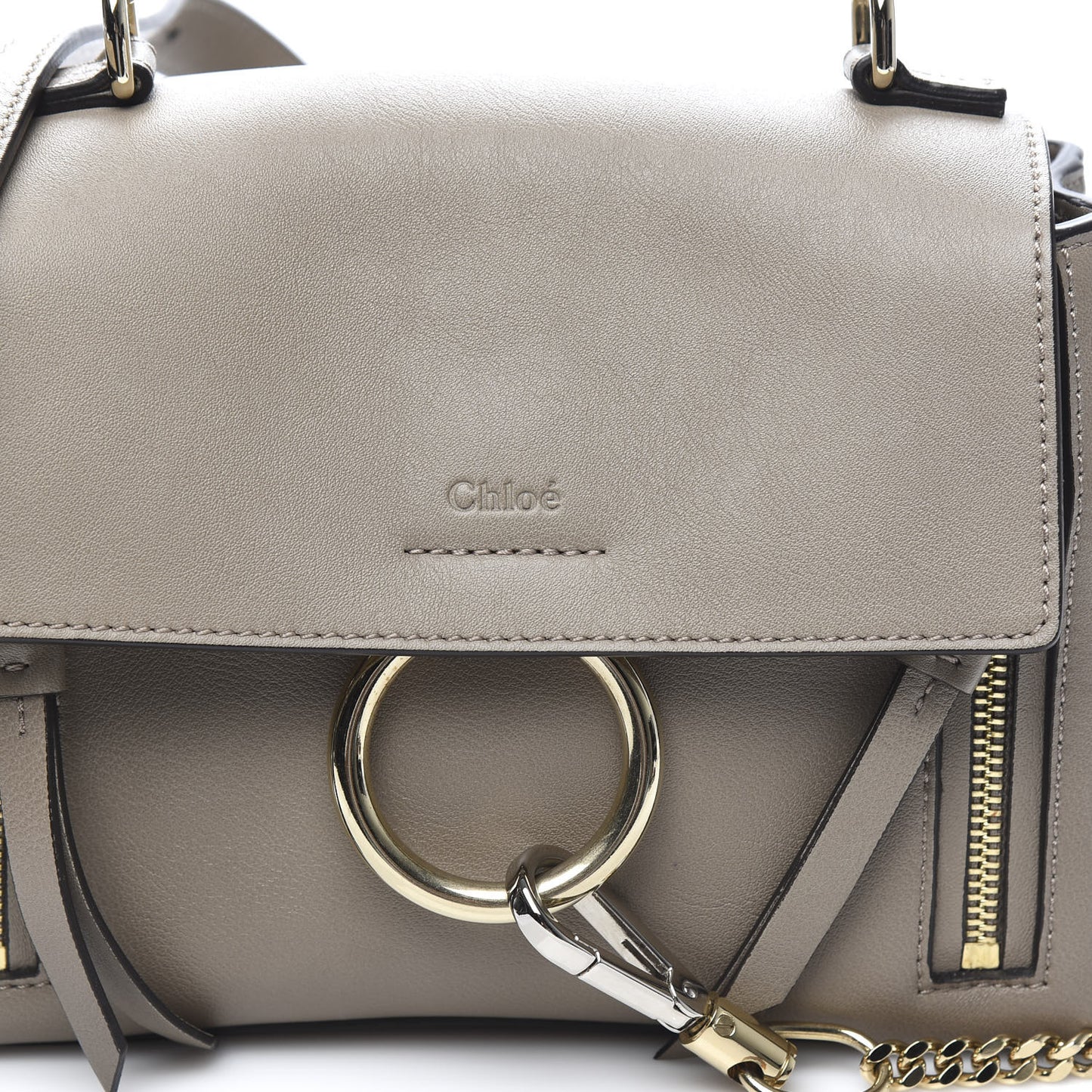 Calfskin Mini Faye Day Shoulder Bag Motty Grey
