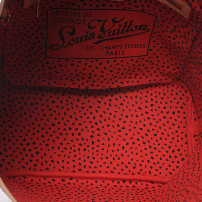 Louis Vuitton Monogram Kusama Waves Neverfull MM Red 5 of 7