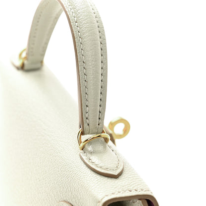 Hermes Chevre Mysore Horseshoe Mini Kelly Sellier 20 Gris Perle Anemone 11 of 12