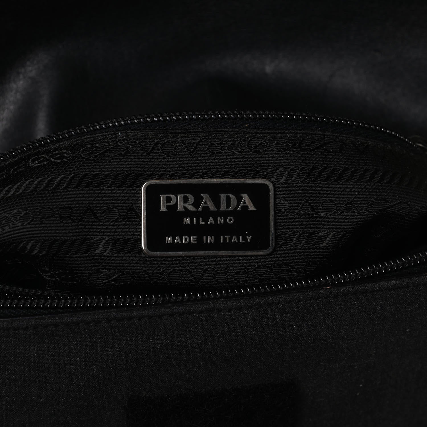 Prada Calfskin Fabric Messenger Bag Black 10 of 16