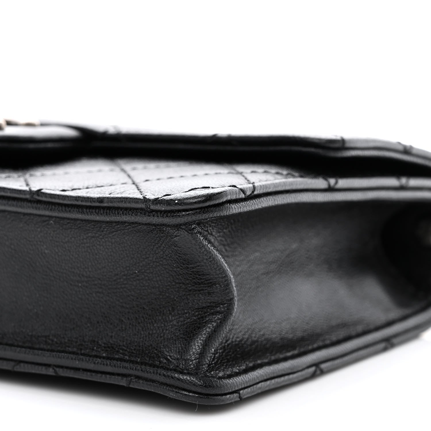 Chanel Goatskin Quilted Logo Small Chic Flap Black 10 of 10