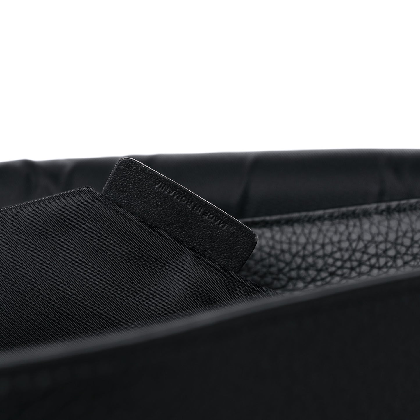 Grainy Calfskin Embossed Bruno Messenger Black