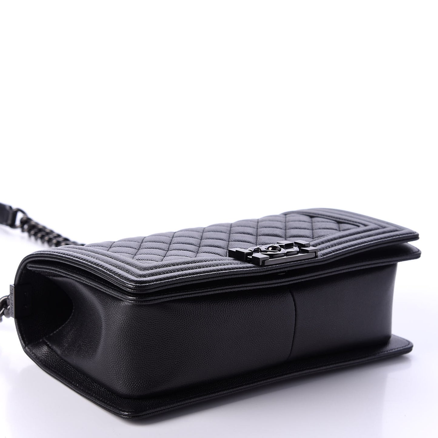 Caviar Quilted Medium Boy Flap So Black