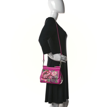 Dolce & Gabbana Dauphine Flora Print Small Miss Sicily Satchel Pink 2 of 11