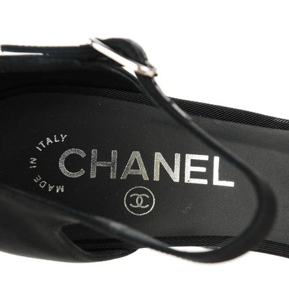 Chanel Crepe Grosgrain Crystal Bow Open Toe Sandals 39 Black 14 of 16