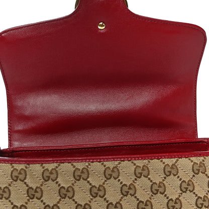 Gucci Monogram Azalea Calfskin Matelasse Diagonal Small GG Marmont Top Handle Shoulder Bag Beige Ebony New Cherry Red 12 of 13