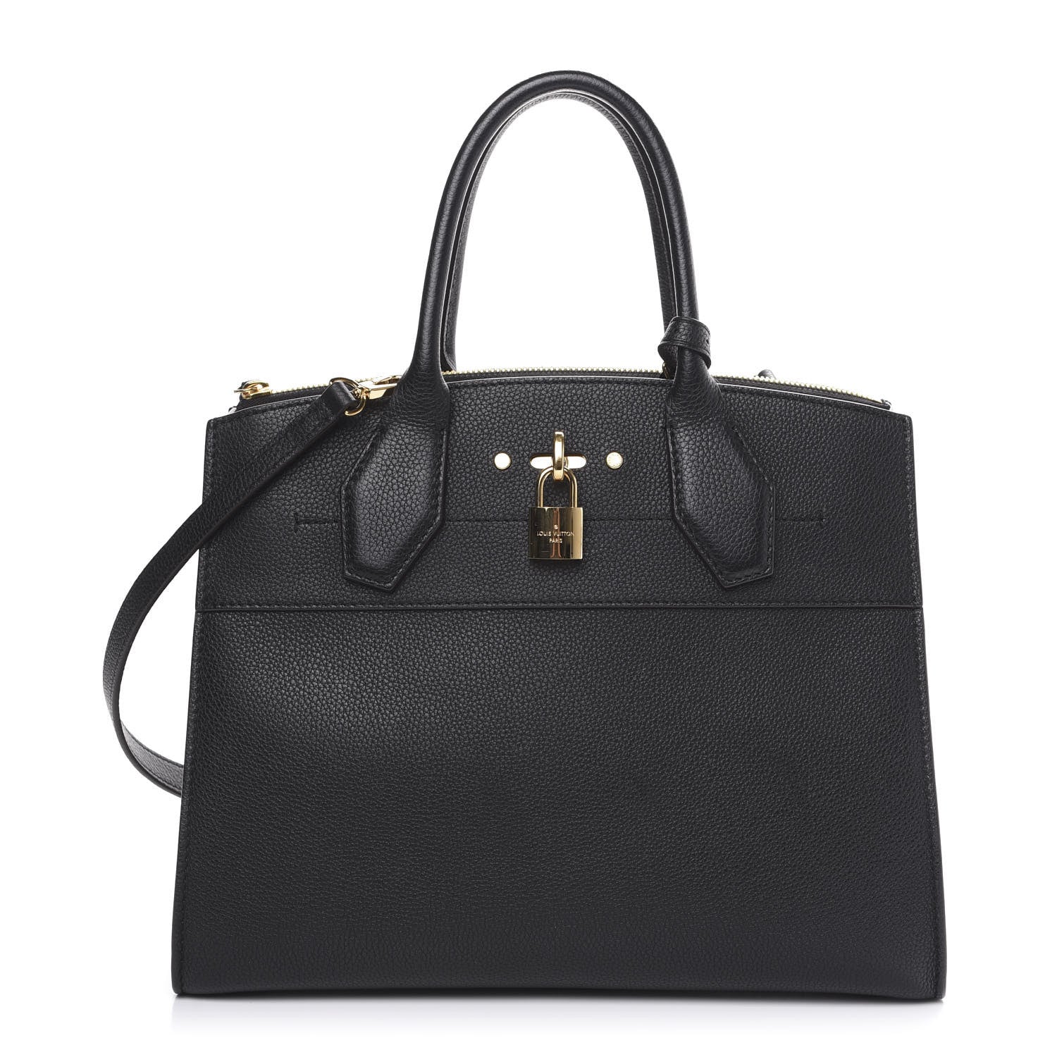Louis Vuitton Calfskin City Steamer MM Black 1 of 9