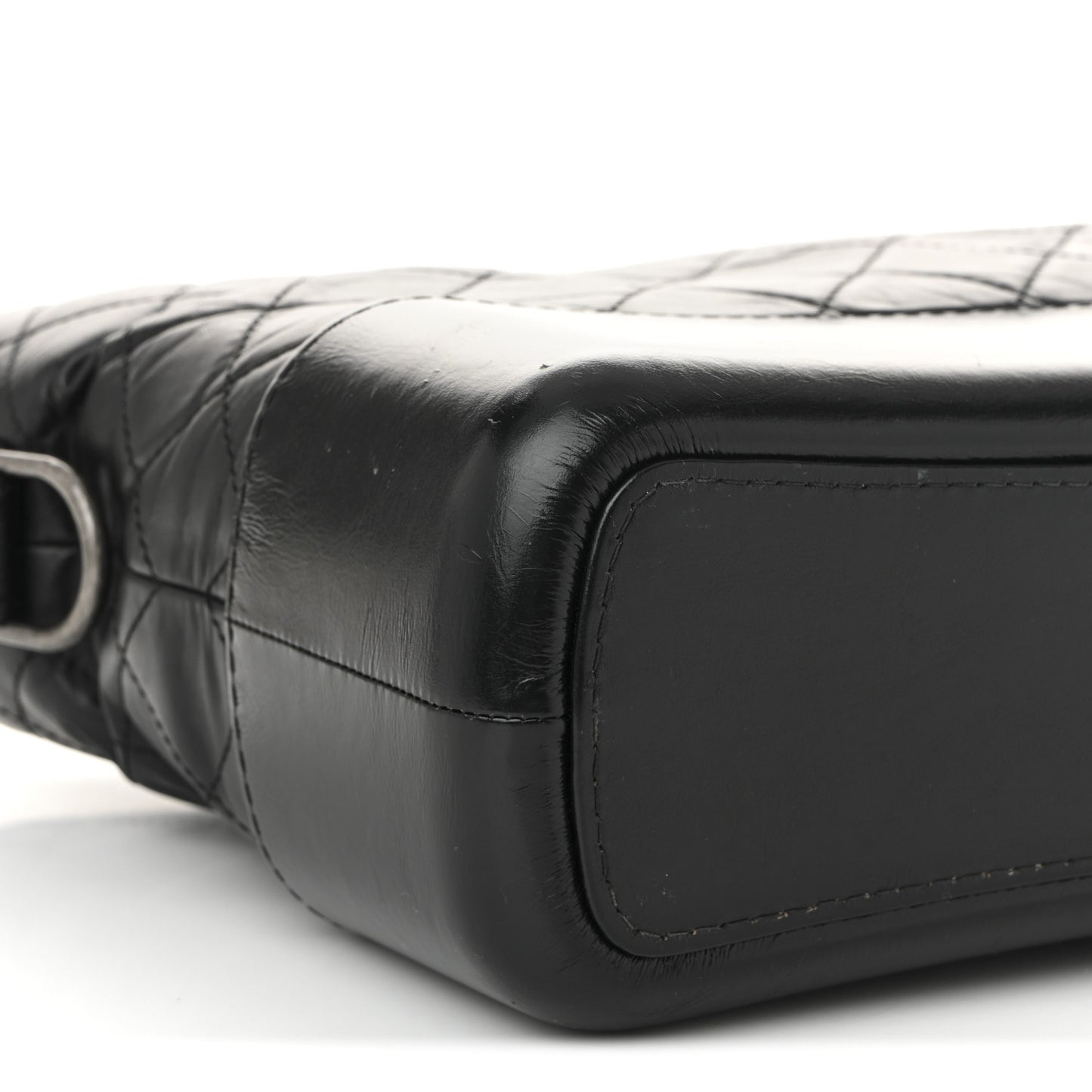 Aged Calfskin Quilted New Medium Gabrielle Hobo Black