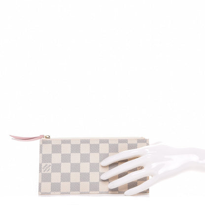 Louis Vuitton Damier Azur Felicie Chain Wallet Zippered Insert Rose Ballerine 2 of 6