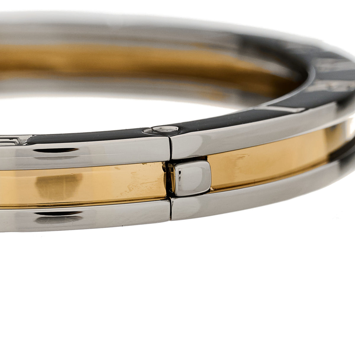 Bulgari 18K Yellow Gold Stainless Steel B.Zero1 Bangle Bracelet 3 of 4