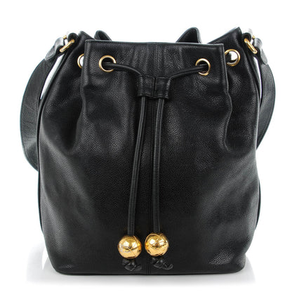 Chanel Caviar CC Drawstring Shoulder Bag Black 1 of 9
