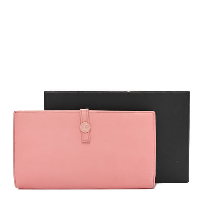 Chanel Grained Calfskin CC Button Long Wallet Pink 12 of 12