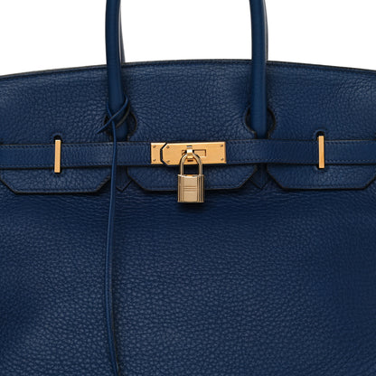 Hermes Taurillon Clemence Birkin 35 Bleu Brighton 8 of 21