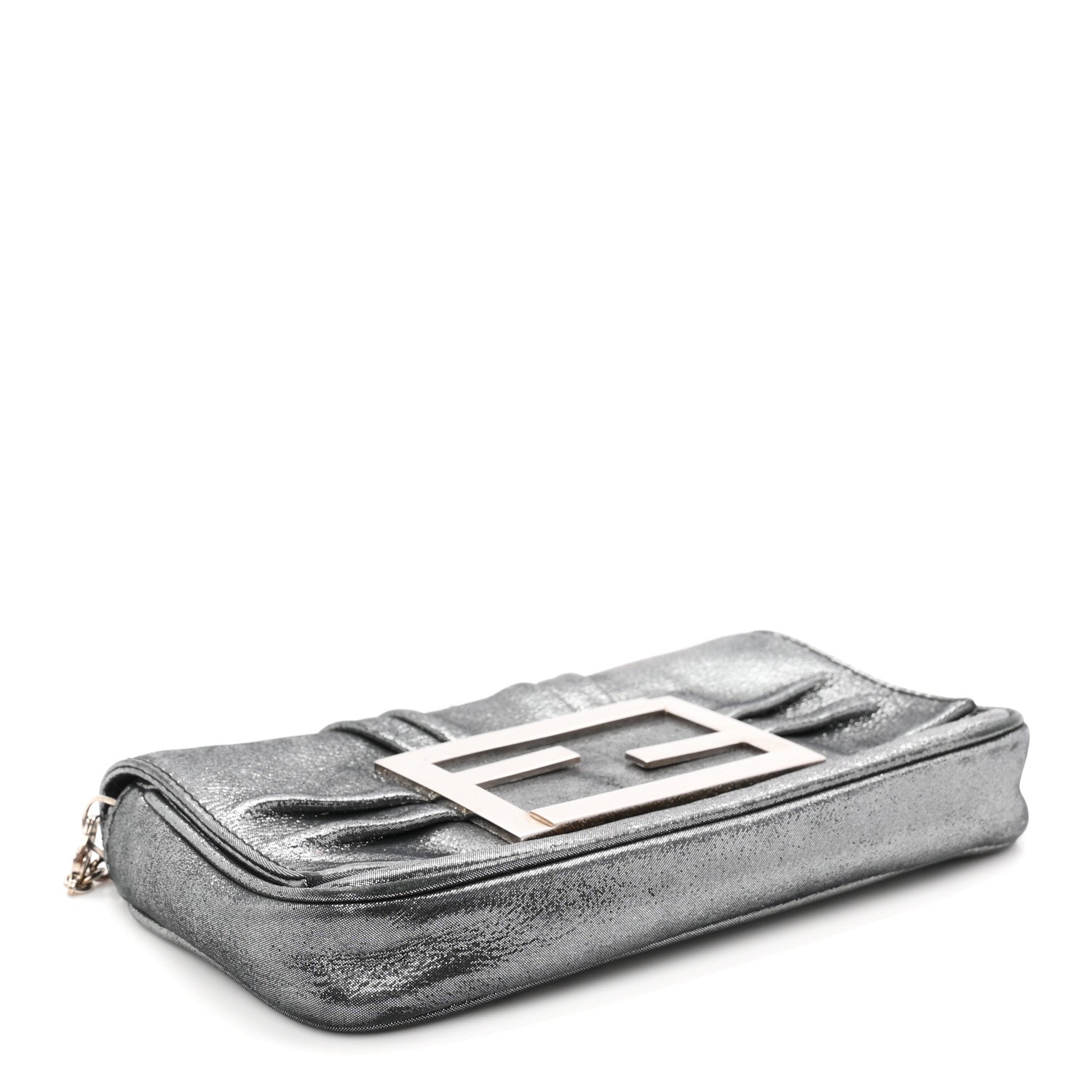 Fendi Metallic Calfskin Mia Pochette Silver 4 of 10