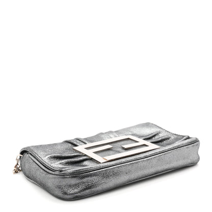 Fendi Metallic Calfskin Mia Pochette Silver 4 of 10