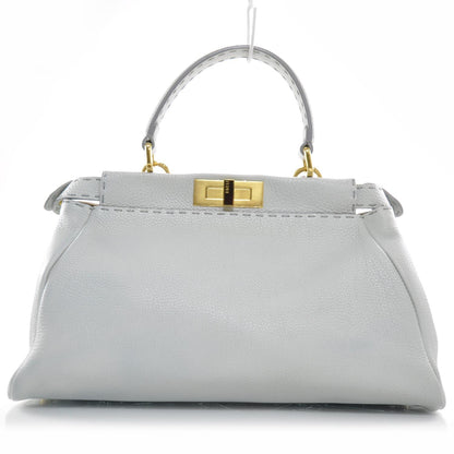Fendi Cuoio Romano Raffia Selleria Medium Peekaboo Iconic Satchel Acqua Moro 1 of 10