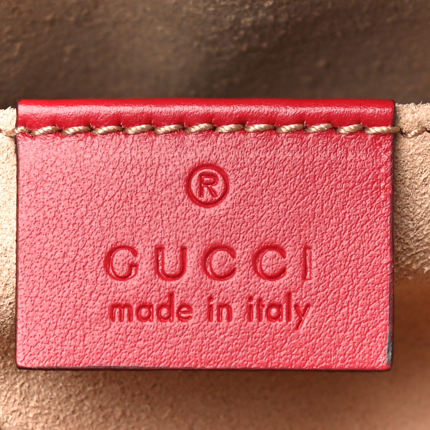 Gucci Calfskin Matelasse Mini GG Marmont Chain Shoulder Bag Hibiscus Red 9 of 11
