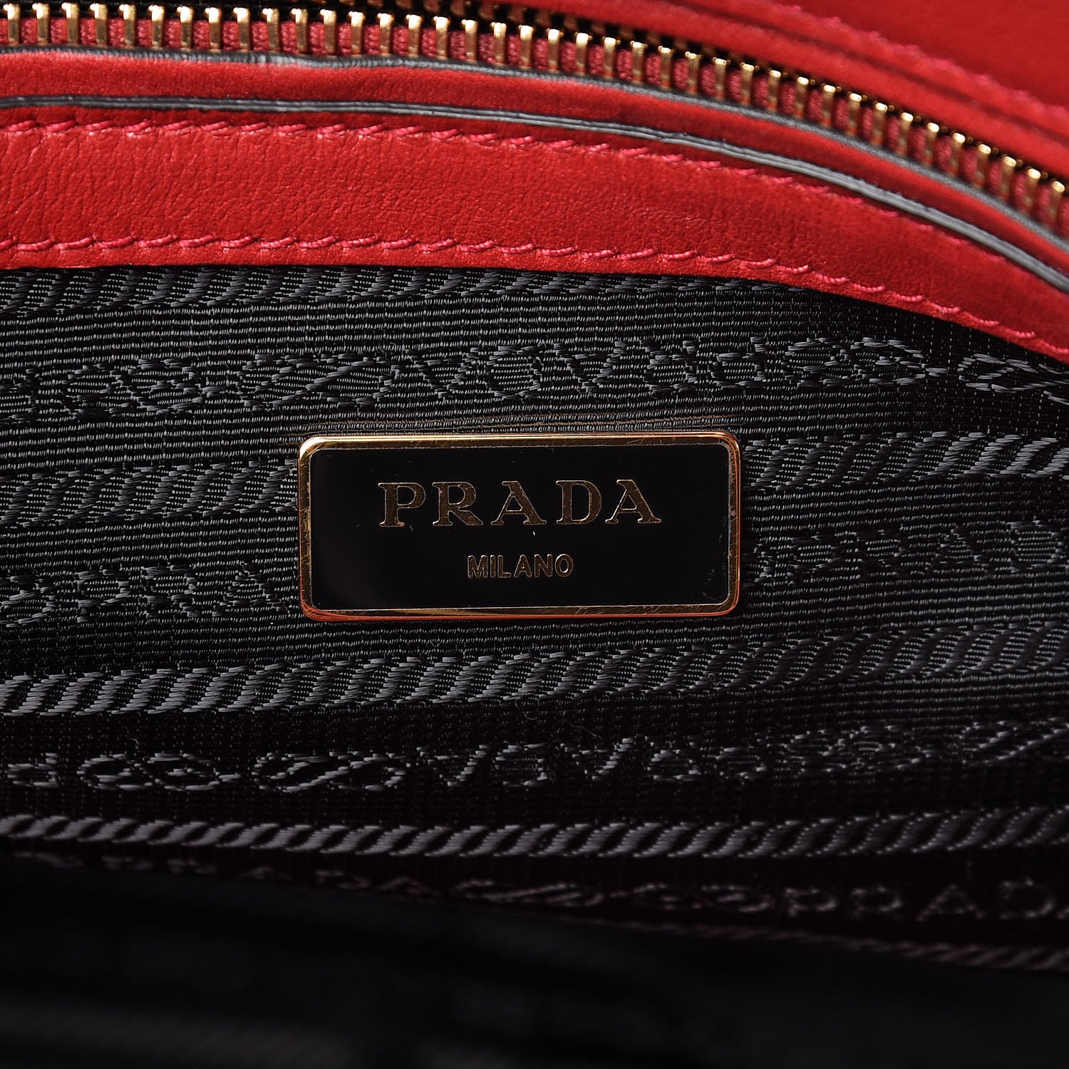 Prada Glace Calfskin Twin Pocket Tote Fuoco 9 of 15