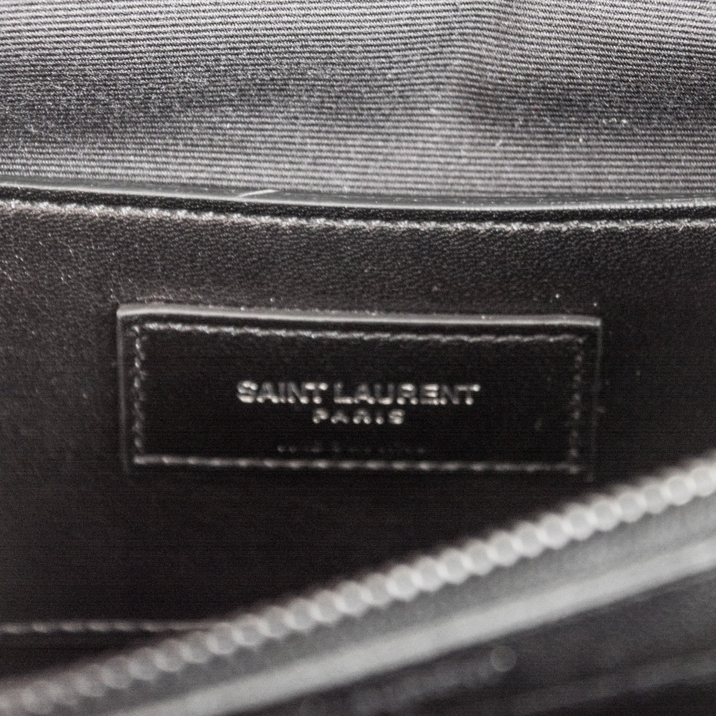 Sheepskin Matelasse Chevron Monogram Monochrome Large College Satchel Black