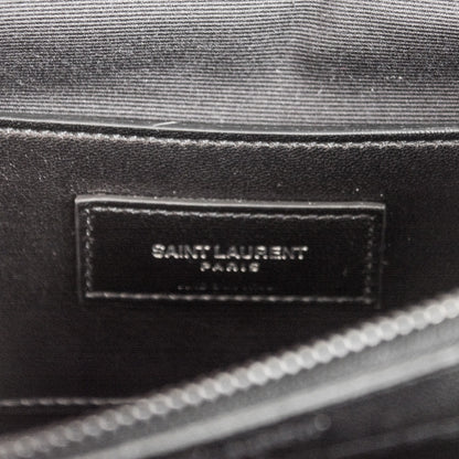 Saint Laurent Sheepskin Matelasse Chevron Monogram Monochrome Large College Satchel Black 6 of 6