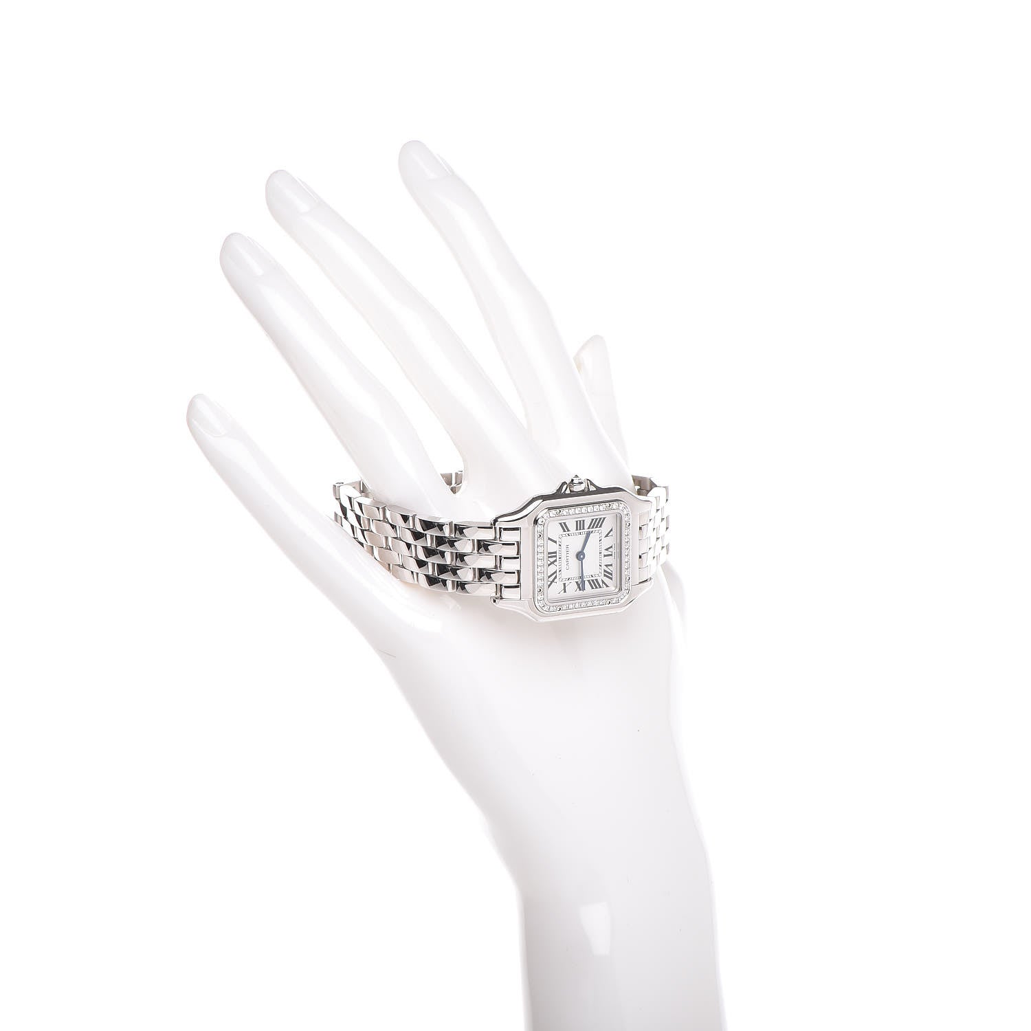 Cartier 18K White Gold Diamond 27mm Panthere Quartz Watch 2 of 9