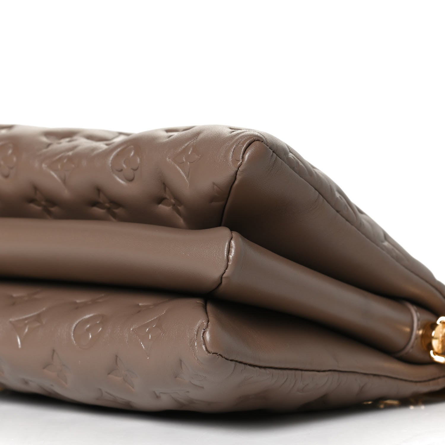Louis Vuitton Lambskin Embossed Monogram Coussin PM Taupe 9 of 12
