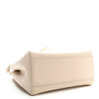 Fendi Crocodile Mini Peekaboo Iconic Satchel Beige Tortoise 4 of 9