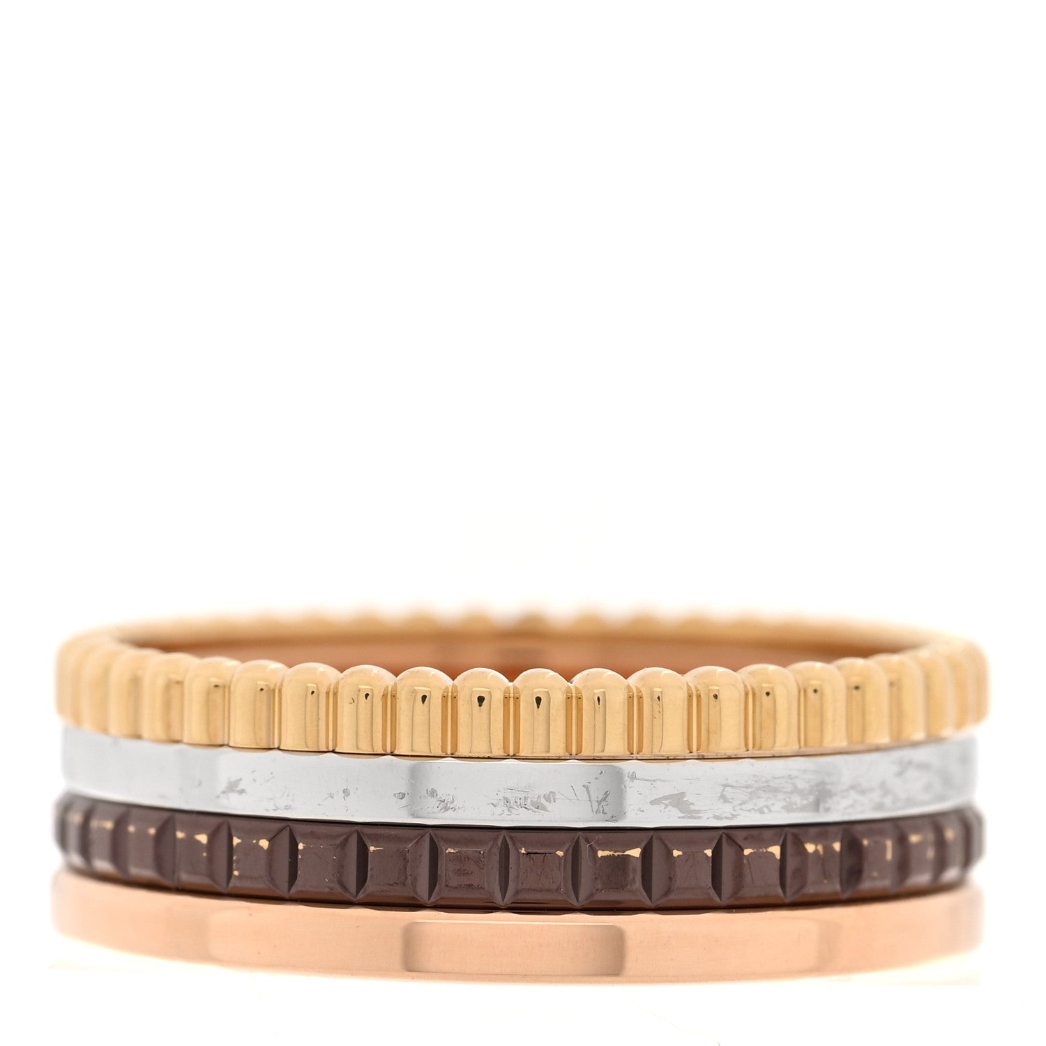 Boucheron 18K Pink Yellow White Gold PVD Small Quatre Classique Ring 56 7.5 3 of 5