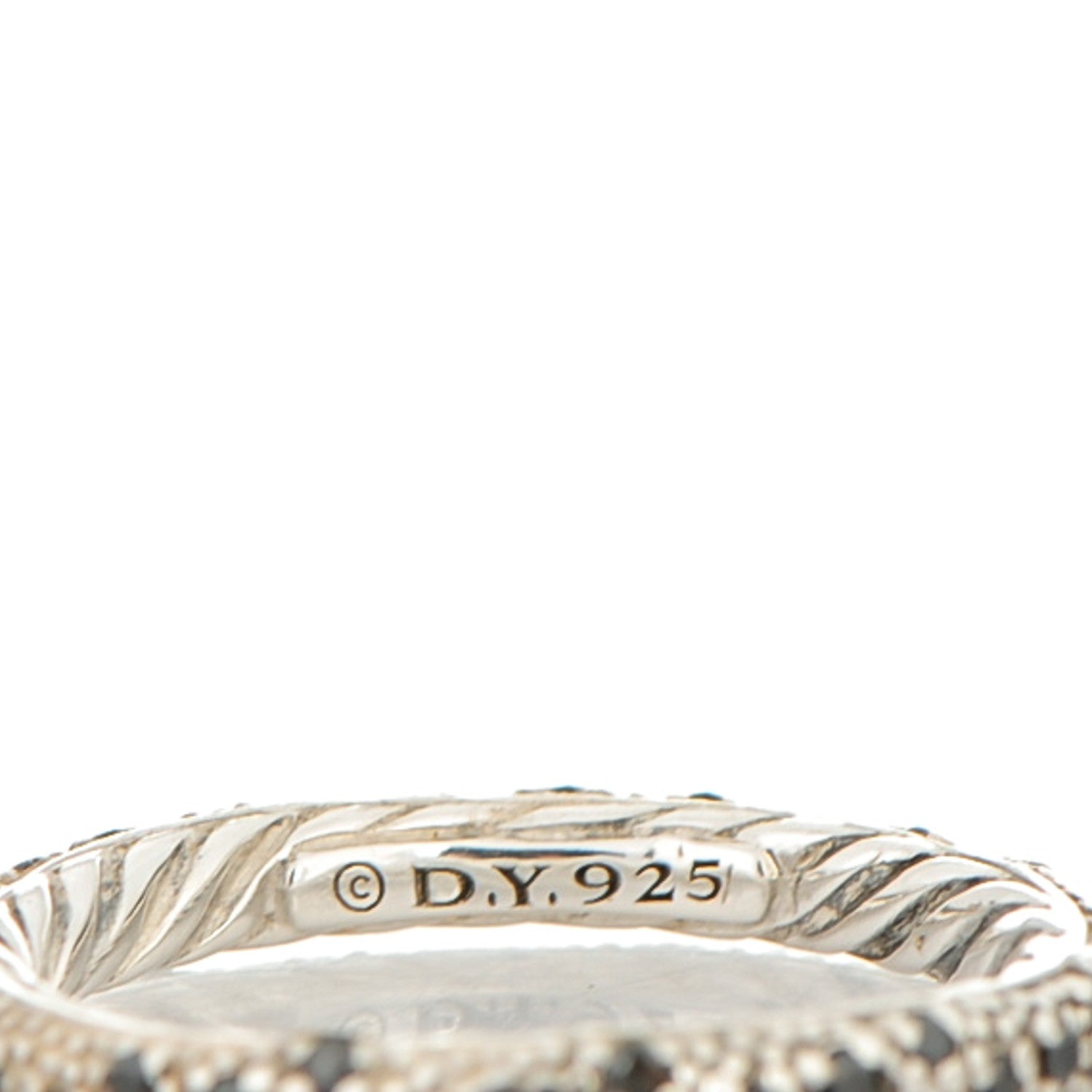 David Yurman Sterling Silver Black Diamond 3mm Midnight Melange Band Ring 51.5 6 4 of 4