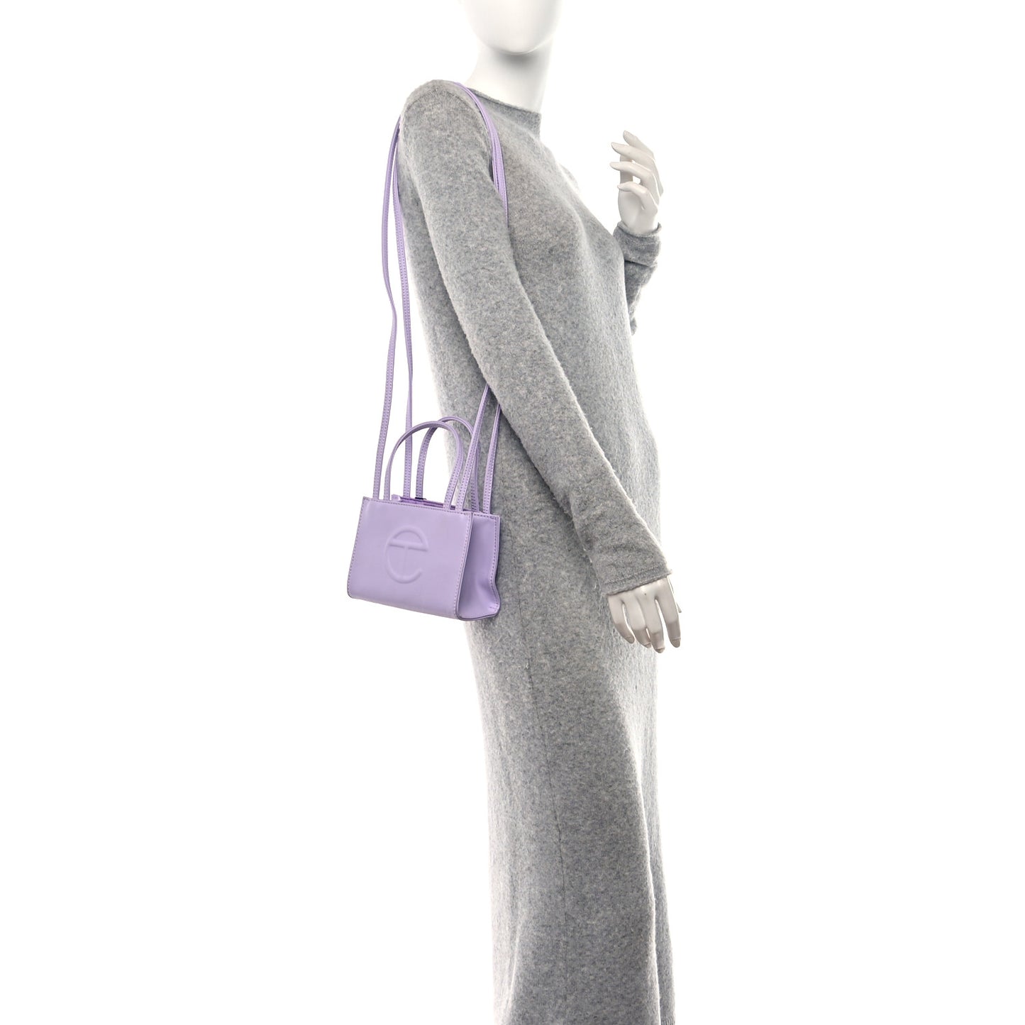 Vegan Leather Small Shopping Bag Lavender