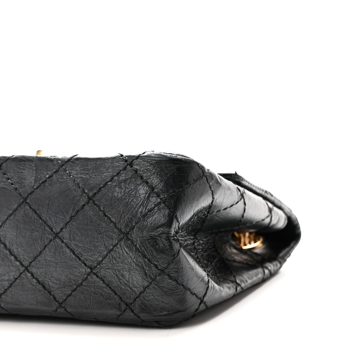 Aged Calfskin Quilted 2.55 Reissue Mini Flap Black