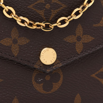 Louis Vuitton Monogram Pochette Felicie Chain Wallet Fuchsia 9 of 11