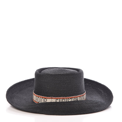 Christian Dior Hemp Beaded Logo Hat 57 Black 4 of 9
