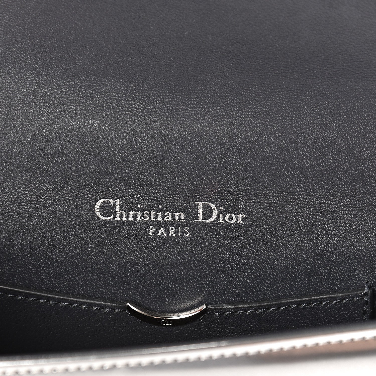 Christian Dior Metallic Patent Micro-Cannage Mini Diorama Flap Bag Silver 6 of 12