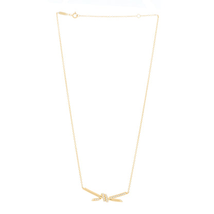 Tiffany 18K Yellow Gold Diamond Knot Necklace 2 of 6